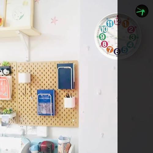 Learning Time Clock for Kids, 12 Inch 3D White Luminous Silent Wall Clock, Bedroom, Kitchen, Classroom, Decor at School, Clear Digital Clock for Kids Room - Image 4