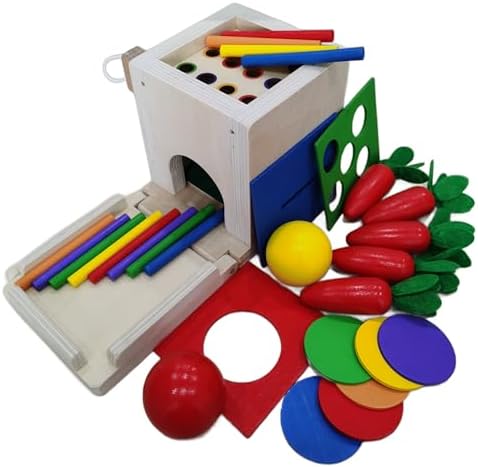 Wooden Montessori Toys for Toddler, Educational Toys for Baby Boys or Girls, 4 in 1 Montessori Object Permanence Box, Toddler Gifts for Boys or Girls - Image 2