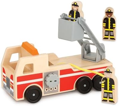 Melissa & Doug Wooden Fire Truck with 3 Firefighter Play Figures by Unknown