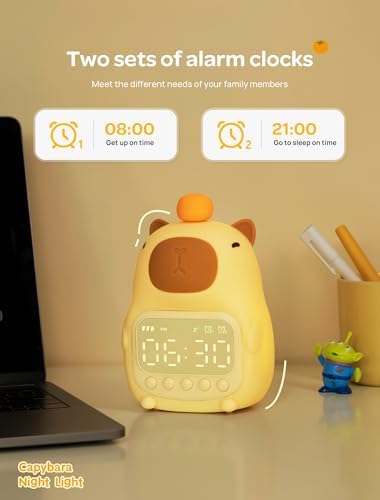 MASHI Capybara Alarm Clock for Kids,ok to Wake,Toddler Sleep Clock - Image 2