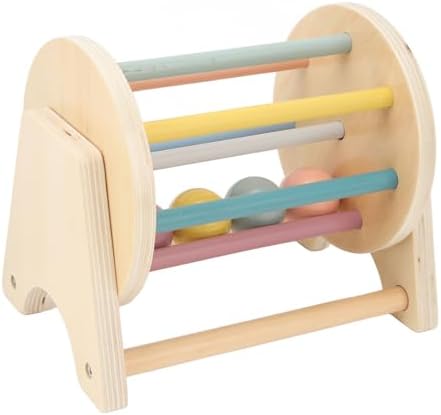 Mingzhe Wooden Rattle Rolling Drum Logic Thinking Hand Eye Coordination Cylinder Roller for Toddlers - Image 6