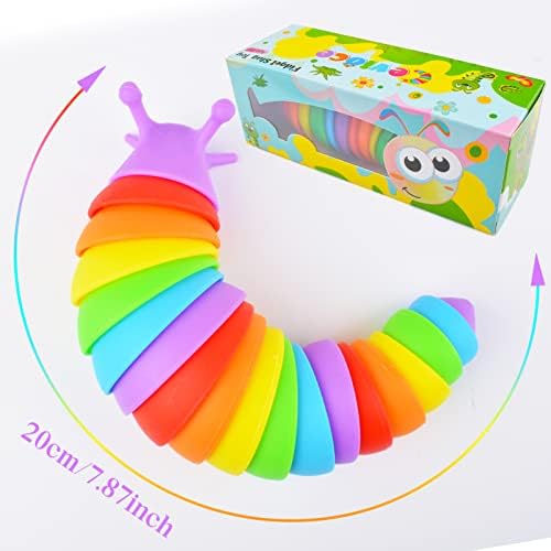 Cevioce Fidget Slug Toy 3Pcs Autism Sensory Toys for Autistic Children Airplane Car Travel Essential Toys Gifts for Kids Toddlers Girls Boys Slug Fidget Toys for Kid Adult Easter Basket Stuffers - Image 4