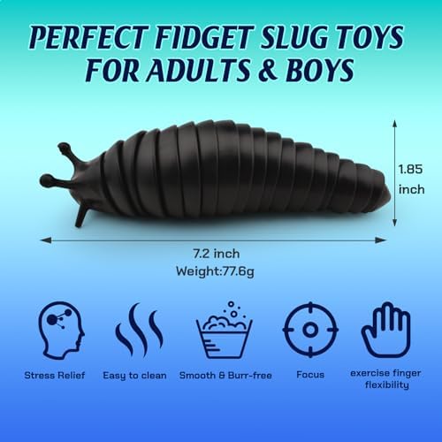 Cevioce Sensory Fidget Toys Adults Teens Kids 3Pcs Cool Gadgets Desk Fidget Slug Toys Sensory Toy for Autism ADHD Anxiety Stress Relief Toys Christmas Stocking Stuffer Gifts for Men Boys - Image 5
