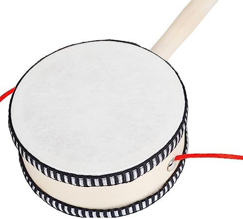 Rattle Drum Hand Rattle Drum Musical Educational Traditional Percussion Instrument Toy for Early Childhood Development Music for Wooden Percussion Instruments - Image 7