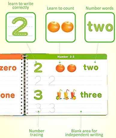 Coogam Learn to Write Workbook, Numbers Letters Practicing Book, ABC Alphabet Sight Words Handwriting Educational Montessori Toy for Home Classroom Kindergarten Preschool Kids - Image 3