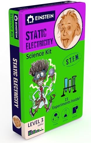 Einstein’s Static Electricity LAB Science Kit for Kids. STEM for Boys & Girls Aged 8 and Above. 15 Exciting Experiments Inside. Detailed Picture Guide Included by purple-cow