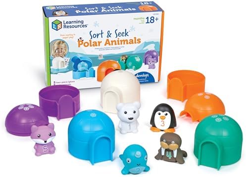 Learning Resources Sort & Seek Polar Animals - 15 Pieces, Age 18+ Months Toddler Learning Activities, Educational Toys, Educational Toy Set Color, Teaching Toys by LearningResources