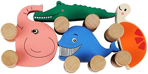 TOWO Wooden Animal Cars for Toddlers, Push and Go Vehicle Toys - Image 6