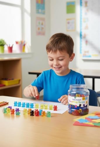 100 Pcs Translucent Counting Bears - Light Table Manipulatives - Image 2