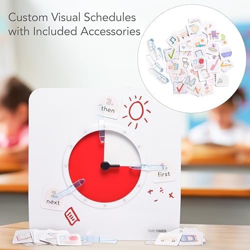 TIME TIMER 8 inch Visual Timer with Visual Schedule Package - 60 Minute Kids Desk Countdown Clock with Dry Erase Board, whiteboard Marker, and pecs Cards - for Kids Classroom, Home and Routine Timer - Image 2