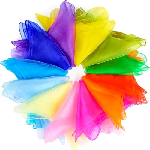 NEBURORA Juggling Scarves Square Colorful Play Scarve for Dance Magic Tricks Performance Props Scarf Accessories by NEBURORA