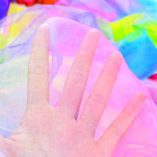 Tayfremn 28pcs Dance Scarves Square Juggling Silk Play Movement Scarves Magic Tricks Performance Props Accessories 24 by 24 Inches,14 Color - Image 6