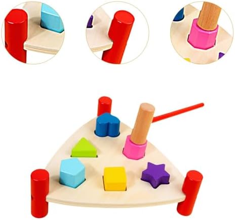 DYNWAVE Wooden Pounding Toy for Toddlers with Hammer, Triangle - Image 4