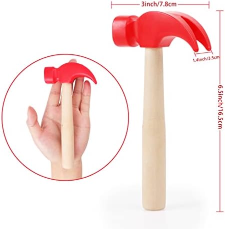 Hxezoc 2 Pack Wooden Hammer Toys Simulation Hammers Maintenance Tools Educational Toys for Kids Birthday Party Games Supplies - Image 2