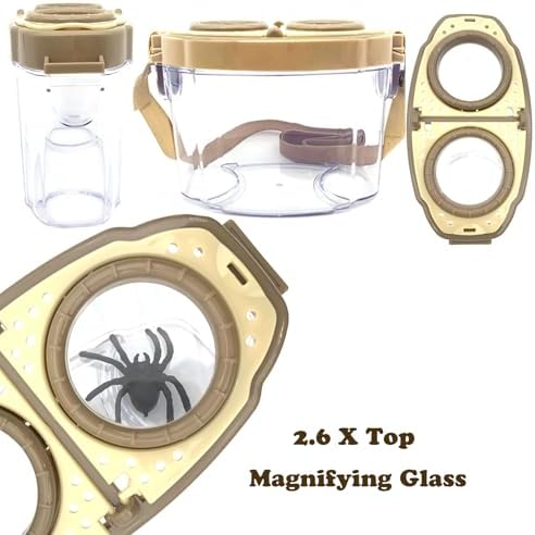 Bug Catcher Kit, Kids Bug Collection Kit, Outdoor Nature Explorer Kit, Science Educational Kit with Tweezers, Magnifying Glass, Bug Observation Container(Gold) - Image 3