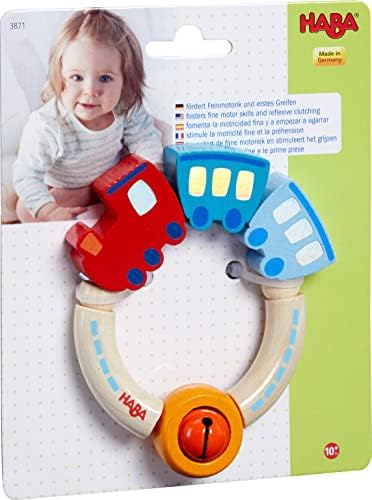 Haba Jingle Train Wooden Rattle Clutching Toy - Image 4
