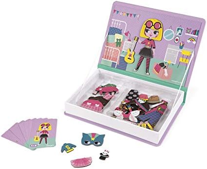 Janod - MagnetiBook 55 pc Magnetic Girl's Costumes Game - Creative Play - Enhances Creativity and Cognitive Skills - Portable Design, STEM Learning, Boosts Confidence - Image 5