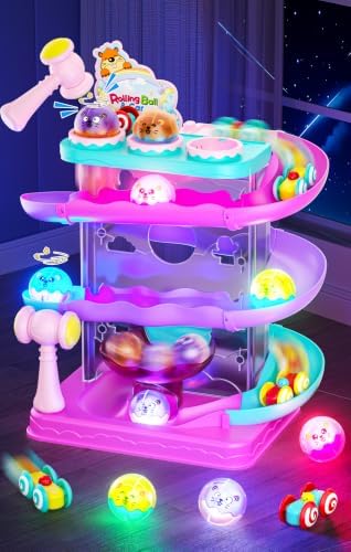 2-in-1 Ball Drop & Car Ramp Race Track Montessori Toy for Toddlers Ages 1-5 by StayFun