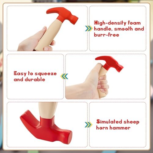 Zhanmai 2 Pcs Toy Foam Hammer, Classroom Educational Toy, Red - Image 4