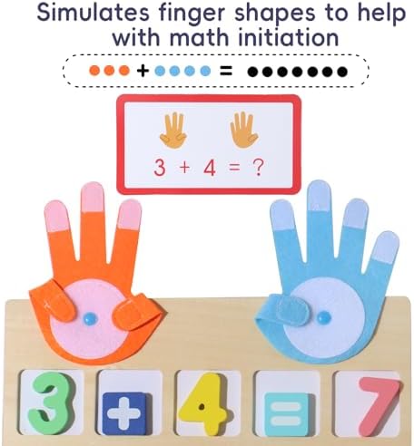 BESTAMTOY Montessori Math Board Toy - Double-Sided Finger Counting & Number Tracing Board Number Blocks, Wooden Math Manipulatives for Kids Ages 3-6, Preschool Classroom Homeschool Educational Games - Image 5