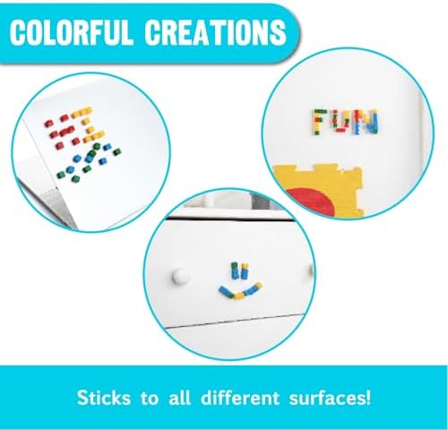 StickiKubes 125-Pack, 4 Colors, Mini Sticky Stacking Cubes, STEM Blocks - Image 5