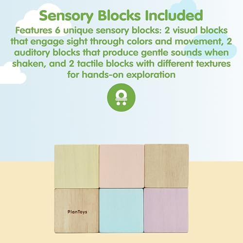 PlanToys® Sensory Blocks Wooden Learning Toy Montessori Kids Educational - Image 2