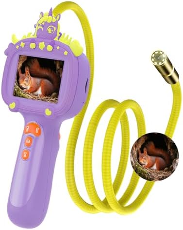 Borescope Snake Camera Endoscope with Light & Flexible Tube for Kids - Educational STEM Science Toy for Boys & Girls Ages 3-10, Birthday for Nature Exploration - Purple by duskeep