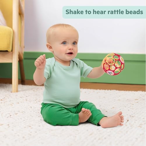 Disney Winnie the Pooh Oball Easy-Grasp Rattle by Bright Starts, Infant Toy in RedYellow, Age Newborn and up, 4 Inches - Image 4
