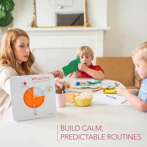 TIME TIMER Visual Schedule Package - 8-inch 60 Minute Visual Routine Timer with Dry Erase Board, PECS Cards, and Whiteboard Marker - for Kids Desk, Classroom, Home, and Routines (Orange) - Image 3