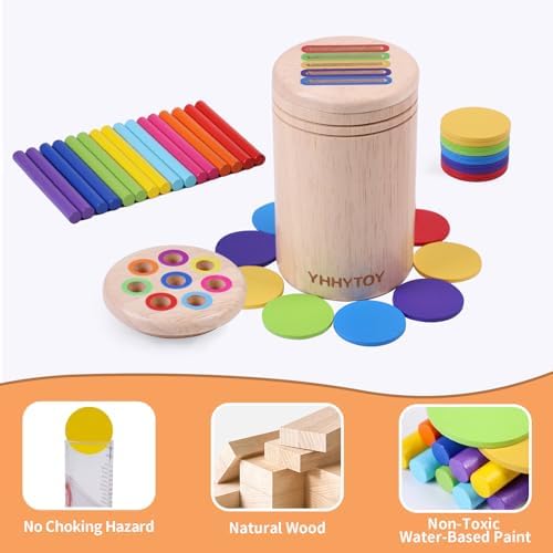 Montessori Toys for 1 2 3 Year Old, Wooden Color Sorting Preschool Baby Toy - Image 3
