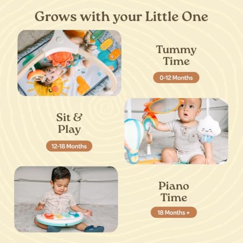 Little Acorn, Montessori Wooden Baby Gym with Kick & Play Musical Piano - Image 4