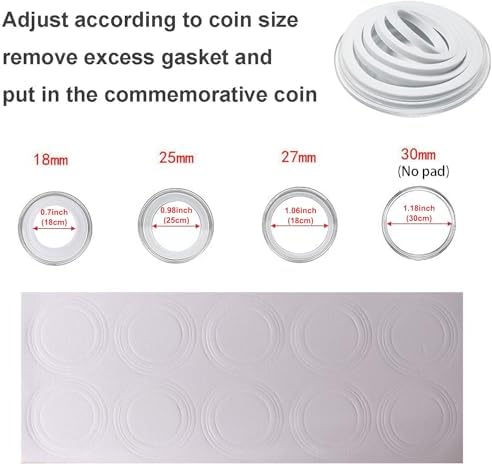 100 Pieces 30mm Coin Capsules and 4 Sizes (18/25/27/30mm) Protect Gasket Coin Holder Case with Wooden Storage Organizer Box for Coin Collection Supplies - Image 3
