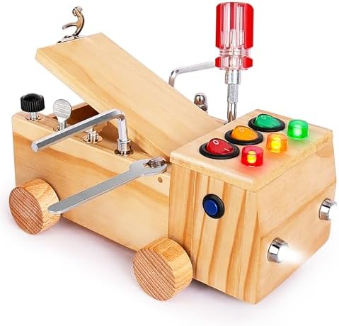 Montessori Schraubendreher Brett, Montessori Busy Board Spielzeug ab 2-6 Jahr, Montessori Activity Board Holzspielzeug Motorikspielzeug Lernspielzeug für Babys Kleinkinder Jungen Mädchen by OAKJAR