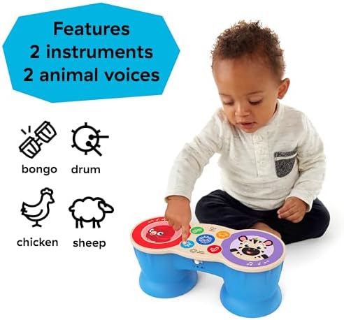 Baby Einstein Upbeat Tunes Magic Touch Wooden Drum​ Musical Toy, Ages 6 Months + - Image 4