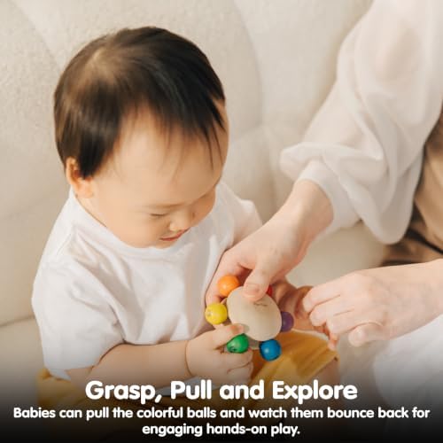 PlanToys® Wooden Pull & Grasp Baby Toy Montessori Sensory Kids Activity Set - Image 5
