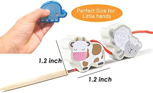BMTOYS Montessori Educational Threading Toys Wooden Stringing Farm Animals Fruits Lacing Beads Preschool Toy for Toddler 3 4 5 Year Old Boys Girls - Image 6
