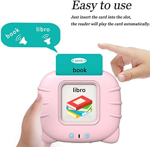 Startcan Spanish & English Talking Flash Cards for Toddlers 1 2 3 4 5 6, Audible Toys for Kids to Learn Spanish - 258 Cards and 516 Words(Pink) - Image 2