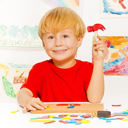 Hxezoc Wooden Hammer Toys Simulation Hammers Maintenance Tools Educational Toys for Kids Birthday Party Games Supplies (Red) - Image 7