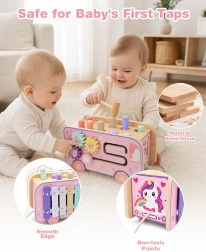 Wooden Montessori Toys for 1 Year Old, 1st Birthday Gift for Girls 1-3 - Image 4