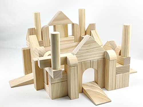 Large Wooden Blocks for Toddlers 1-3, 64Pcs Big Wood Building Blocks Set - Image 2