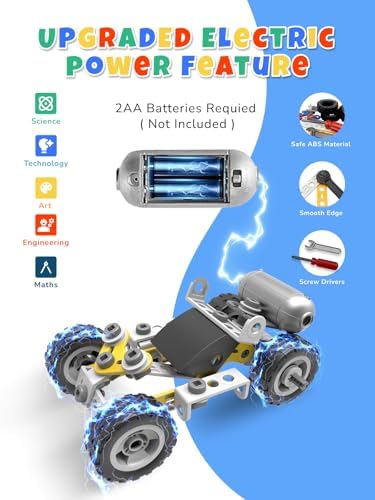 10 in 1 STEM Toys for 5 Year Old Boy, Building Toys for Kids Ages 4-8 5-7 6-8, STEM Engineering Construction Kit with Electric Motor, Educational Science Gift for 5 Year Old Boys - Image 2