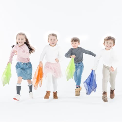 Jmkcoz 12pcs Square Juggling Silk Dance Scarves Magic Tricks Performance Props Accessories Movement Scarves Rhythm Band Scarf - Image 2
