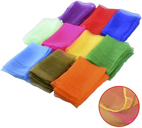 30 Pcs Sensory Scarves, Juggling Scarves for Kids, Square Dance Scarf Magic Movement Scarves Performance Props Accessories 24 by 24 Inch in 10 Colors - Image 2