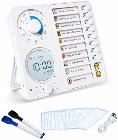 Herloreen Visual Timer for ADHD, Chore Chart & Task Planner for Kids,Adults by SmartLivingElectronics