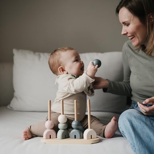 mushie Wooden Multi Shape Stacker | for Kids 3 Years+ | Preschool Educational & Toddler Montessori Toys - Image 6