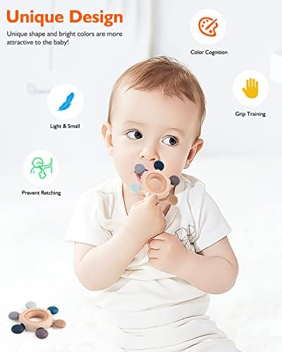 akolik Baby Teething Toys,Teething Relief Teethers Toy for Babies 0-3-6-9-12 Months Old Boys Girls BPA Free Baby Chew Toys Infant Toys Newborn Accessories - Image 3