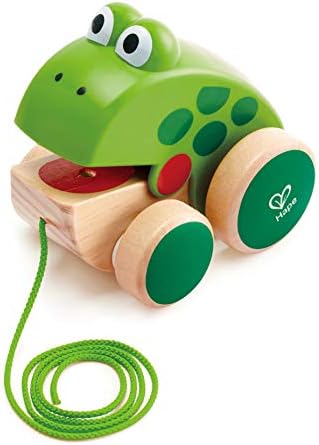 Hape Frog Pull-Along | Wooden Frog Fly Eating Pull Toddler Toy, Bright Colors - Image 2