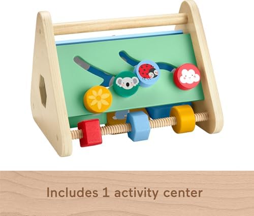 Fisher-Price Wood Baby Toy Activity Triangle, 3-Sided Wooden Fine Motor Developmental Play for Infants Ages 6+ Months​ - Image 5