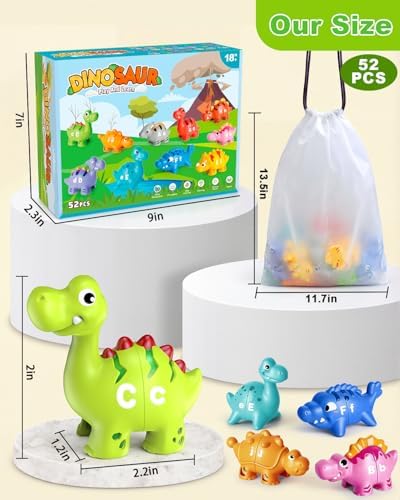 Dinosaur Alphabet Learning Toys for Toddlers Kids 3-5, 10 Unique Dinos - Image 6
