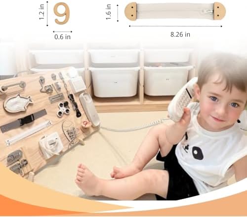 Wooden Busy Board DIY Parts Set - DIY Materials for Parents - Sensory Board Accessories -Wooden Activity Parts - Montessori Educational Items - Sensory Wall Material Kit- Zipper - Image 3